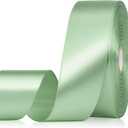 2 x Sage Green Ribbon 1-1/2 Inch, 60 Yards Light Green Satin Ribbon for Gift Wrapping, Fabric Ribbon for Flower Bouquet Crafts Wedding Christmas Easter Halloween