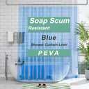 AmazerBath Shower Curtain Liner, 72x72 Transparent Blue Shower Liner, Lightweight Plastic Shower Curtain Liners, Cute Waterproof Shower Liner for Bathroom with 3 Magnets and 12 Grommet Holes (Clear Atlantic)