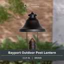 DESIGNERS FOUNTAIN 1-Light Bayport Outdoor Post Lantern, 15 Inch Exterior Lighting Fixture, Bronze, 31336-BZ