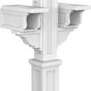 Mayne Rockport Double Arm Mail Post - White - 18in L x 23in W x 56.5in H - Standard Post, 2x Paper Holder Arms (5811-W)