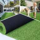 Artificial Grass Rug 4FT x 6FT, 0.8" Thick High Density Fake Turf with Drainage Holes, Realistic Synthetic Grass Mat for Dogs, Patio, Backyard, Balcony, Indoor Outdoor Lawn Carpet