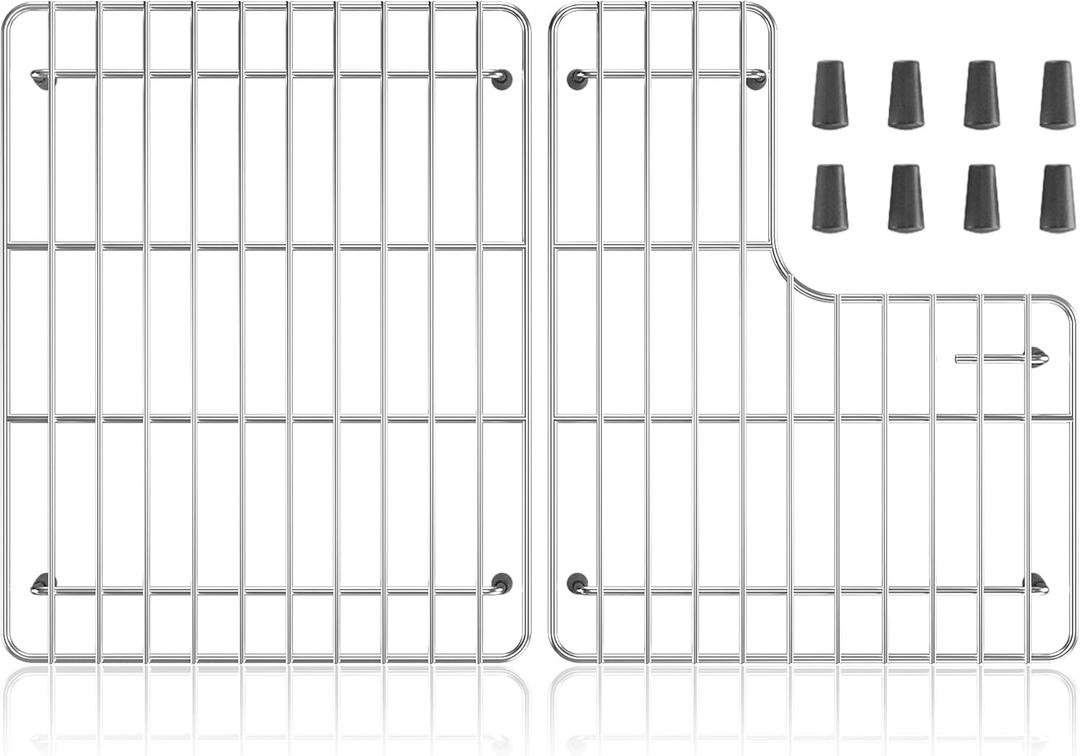 Sink Rack for Bottom of Sink with Kohler Whitehaven K-6486 and K-6487 Sink, 304 Stainless Steel Sink Protectors, Sink Grid Sink Grate for Bottom of Kitchen Sink Farmhouse 14.68" x 23.2" x 1" (23.2"X14.68")