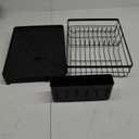 Dish Drying Rack - Small Dish Rack for Kitchen Counter, Stainless Steel Dish Drainer with Utensil Holder and Drainboard (Black)