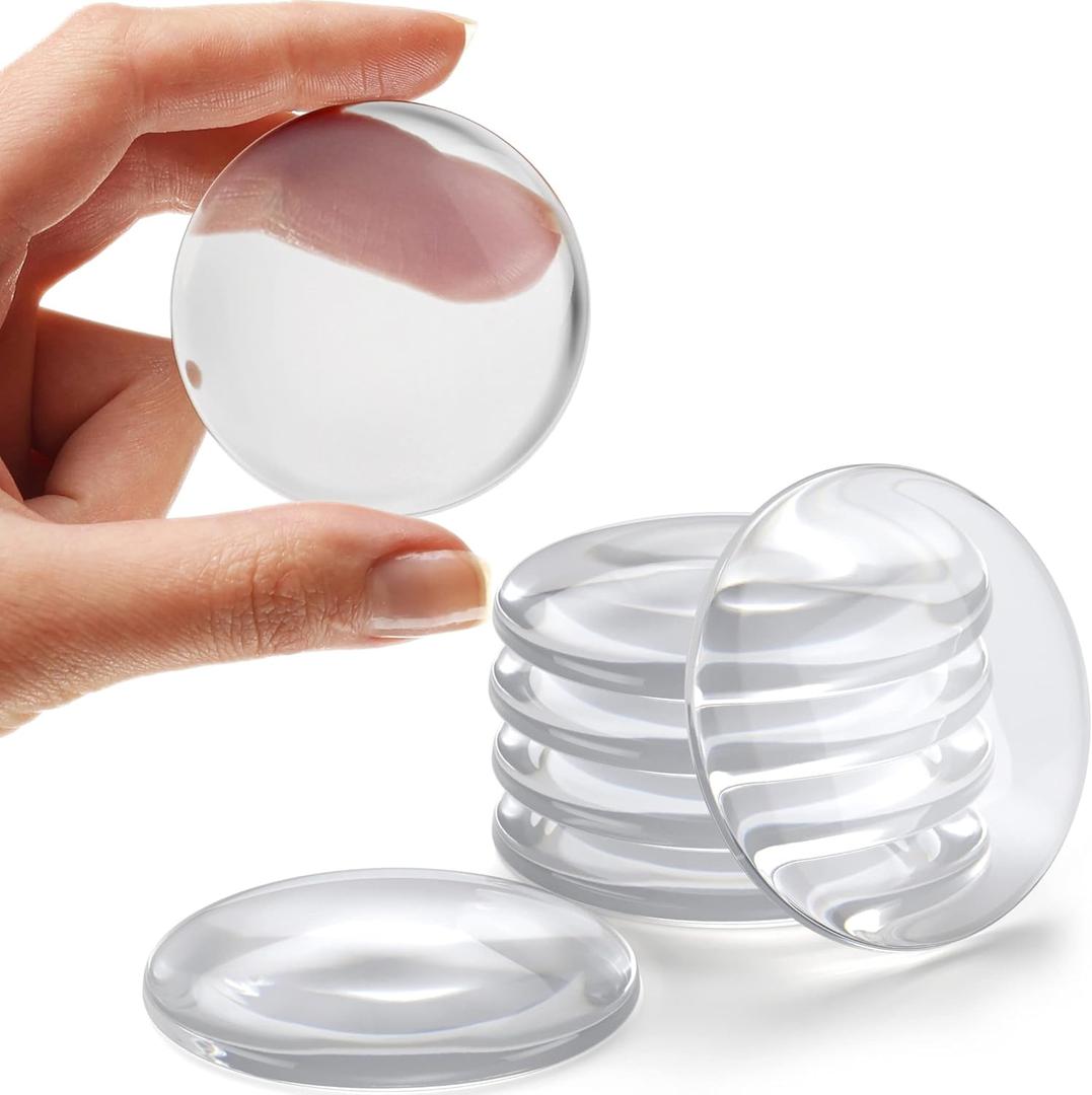 STRONGEST HOME Wall Protector for Door Knobs, 2-Inch - Clear Self-Adhesive Door Stopper Guards - Quiet Rubber Bumpers for Wall Protection, 6-Pack
