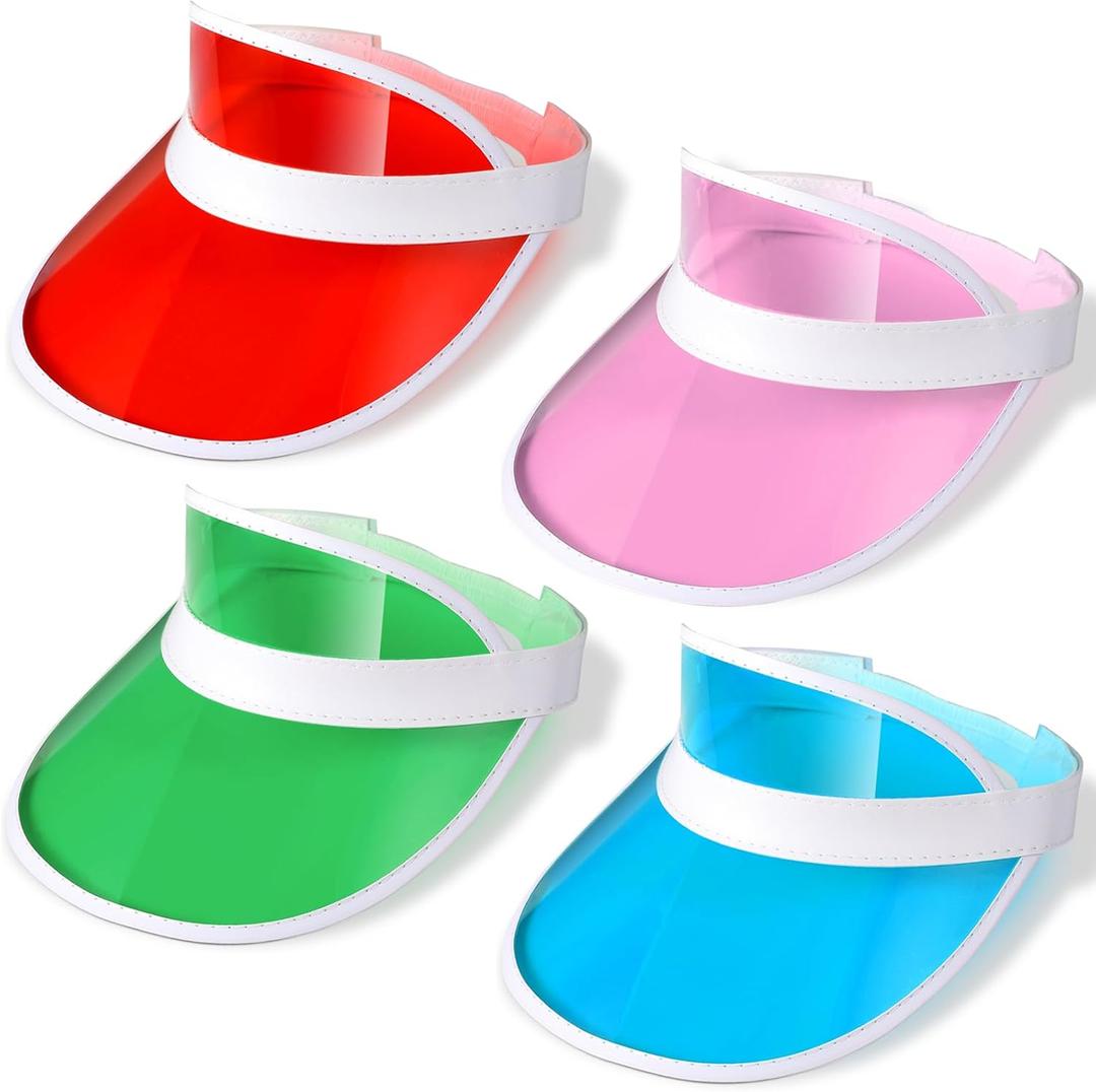 Jiuguva Unisex Plastic Sun Visors Hats Colorful Clear UV Protection Poker Cap for Men Women Sports Outdoor Golf Activities