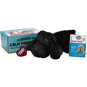 Original Snuggle Puppy Toys - Heartbeat Puppy for Dogs - Pet Anxiety Relief and Calming Aid - Comfort Dog Toys for Behavioral Training (Pack of 1, Black)