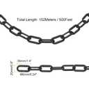 PATIKIL 500ft Plastic Chain Safety Barrier, Safety Chain Links Crowd Control Barrier for Fence Gate Garden Construction Driveway Elevator Parking Lot Queue Line, Black