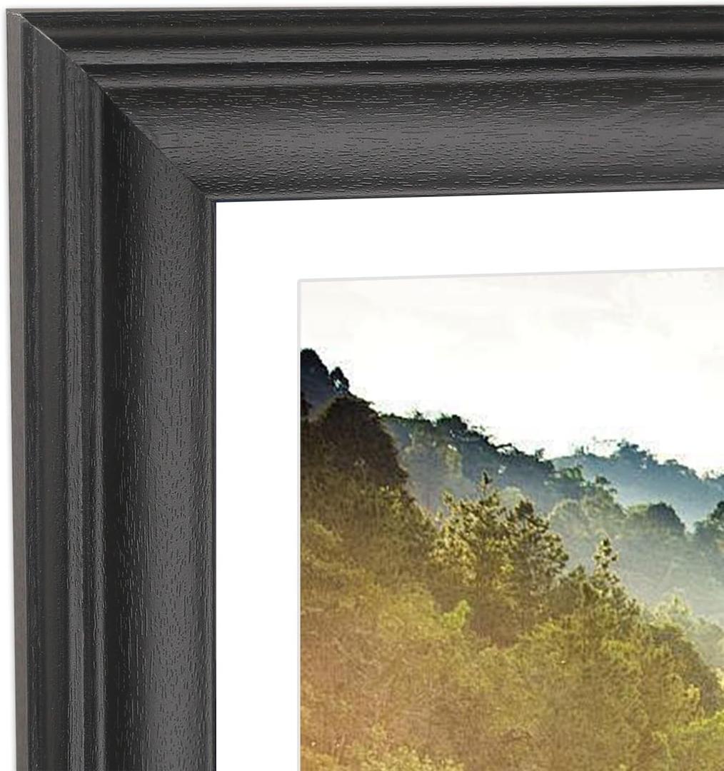 XYFBYSH 17x32 Picture Frame Solid Wood Black, Display 15"x30" (With mat) or 17"x32" (Without mat) Photos, Poster, Painting,Puzzles (X23B1732W1530)