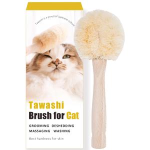 Gentle Cat Brush for Indoor Cats  Soft Daily Grooming & Massage Brush for Sensitive Cats & Kittens, Removes Loose Surface Fur (Not a Deshedding Tool), Natural Sisal, Made in Japan (Type-A)