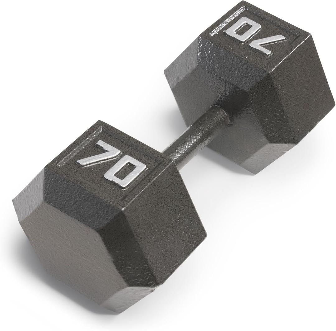 Marcy 70lb Cast Iron Hex Dumbbell, Single, IV-2070