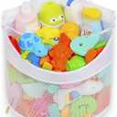 Ligereza Baby Bath Toy Organizer, Quick Drying and Mould Proof, Corner Hang-Suspension Holder, Large Capacity Multi Use Shower Caddy (White)