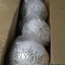 Lanpn 6 Pcs 6" Large Christmas Balls Ornaments, Outdoor Xmas Tree Hanging Decorations, Shatterproof Christmas Ball Ornament Set for Winter Holiday Home, Assorted Relief Pattern, White & Gold