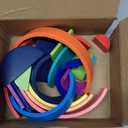 Dinhon 40Piece Wooden Rainbow Stack Set, 4in1 Building Blocks preschoolers Early Development & Activity Toys Montessori Toys for Kids 1 2 3 4 Years and Older Gifts for Boys and Girls