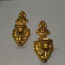 Wall Sconce Candle Holder, Metal Wall Mounted Candle Sconces, Iron Pillar Candle Sconce for Room, Hallway, Entryway, Bathroom, 2 Pack (New Version,Gold)