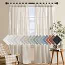 H.VERSAILTEX Natural Linen Tab Top Curtains 84 Inch Length for Living Room 2 Panel Drape Semi Sheer Neutral Country Rustic Farmhouse Boho Curtain Bedroom Muslin Look Light Filtering, Heathered Natural