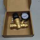STMOUTUO RV Water Pressure Regulator for RV Camper. Brass Lead-Free Adjustable Camper Water Pressure Regulator with 0-160 PSI Gauge Reducer Valve W FilterPackage includes 1 raw tape for water pipes.