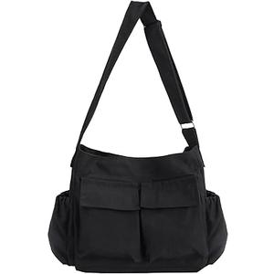 VODIU Messenger Bag Large Canvas Hobo Crossbody Tote for Women/Men, Shoulder Laptop Bag with Multi Pockets for Work,Travel