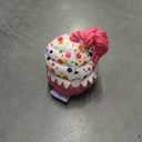 LE SURE Dog Birthday Cake Toy - Cute Squeaky Dog Toy for Gentle Chewers with Interactive Tug Rope, Plush Interactive Toy for Adult Dogs Birthday Party, Standard, Pink