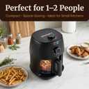 Elite Gourmet Glass Air Fryer, 2.4 Qt Compact Size for 12 People, PFAS-Free Ceramic & Glass Basket, Visible Cooking, Adjustable Temp 175400F, 1150W, Black, 2.4 Quart
