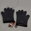 KITCHEN PERFECTION Silicone Smoker Oven Gloves-Extreme Heat Resistant BBQ Gloves-Handle Hot Food Right on Your Grill Fryer & Pit|Waterproof Grilling Cooking Baking Mitts|Superior Value Set +3 Bonuses (One Size Fits Most, Gray)