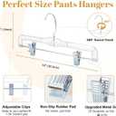 HOUSE DAY 12 Pack 14 inch Clear Plastic Skirt Hangers with Adjustable Clips, Pants Hangers 360-Rotating Swivel Hook, Clip Hangers for Pants, Trousers, Skirts, Jeans, Bulk Plastic Hangers