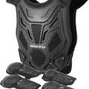 Kids Dirt Bike Gear Motorcycle Armor Vest Suit, Thickened Heavy Duty Chest Protector for MotocrossYouth Riding Protective Gear for MTB ATV (Black)