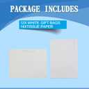 2 x Papertide 12 Pack White Large Gift Bags 13x5x10 inch with Tissue Paper | Reusable Gift Bag Fits Outdoor Gear, Yoga Mats, Stuffed Animals. Premium 250gsm Cardstock, Reinforced Bottom.