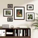 Vittanly 8x10 Picture Frames Set of 2, Ornate Vintage Photo Frame for Wall or Tabletop, Display 5x7 Pictures with Mat or 8x10 without Mat, Rustic Brown