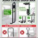 Foldable Golf Cart Rear Seat Bag Holder, Upgraded Golf Cart Rear Seat Bag Rack ONLY FITS 8-Inch Max Width Grab Bar, for 4-Seater EZGO Club Car Yamaha, Preinstalled, Space-Saving, No-Drill