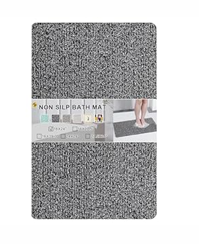 Nonslip Bathtub Mat, Anti Slip Bath Mat 0.4" Thick, Quick Dry Bath Tub Anti Slip Shower Mat, Loofah Non-Slip Bath Mat for Tub Bathroom Pool Kitchen Entryway Home Hotel(Banana 16x24)