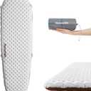 Naturehike Ultralight Insulated Sleeping Pad with R5.8, 3.2in Thickened Patchworkable Inflatable Double Sleeping Mat for Camping, Hiking, Climbing with Inflatable Bag (Silver-Mummy)
