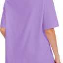 YUCOLEN Women's T Shirts Oversized Full Cotton Summer Tops Short Sleeve Crewneck Casual Loose Fit Basic Tee Shirts (Black, S)