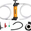 Gas Siphon Pump for Gasoline, Multi-Use Fluid Transfer Pump, Oil Liquid Siphon Pumps, Fuel Siphon Tool, Multifunction Hand Inflation Pumps with Inflator Hose adapter, Needle Valve/Balloon adapter