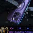 TORRAS Magnetic Ostand for iPhone 14 Pro Max Case [Military Grade Drop Tested & Compatible with MagSafe & Built in Kickstand] Translucent Slim Protective Anti-Fingerprint 6.7" 2022, Lilac Purple