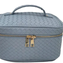 Makeup Bag 1 Pc Cosmetic Bag Set Portable Travel Cosmetic Bag Multifunction Organizer Storage Bag Weave Toiletry Bag for Women, Light Blue