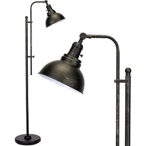 VONLUCE Floor Lamp for Living Room, 65" Tall Industrial Floor Lamp, Adjustable Height & Head Vintage Metal Standing Reading Pole Lamp for Bedroom, Office, Farmhouse