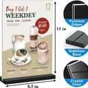 Seencool 8.5x11 Acrylic Sign Holder Vertical Double-Sided Tabletop Sign Holder with Black Base, Plastic Picture Frame Paper Holder, Clear Menu Display Stand for Office Restaurant Store Home 8 Pack