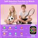 Kids Watch for Girls Boys 6-15 Year Old - Smart Watch for Kids 1.8" Fitness Tracker, No Phone needed ,Pedometer Sleep Monitor Heart Rate Waterproof, Puzzle Game for Girls Boys Teens Birthday Gift (Purple)