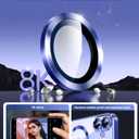 2 x for iPhone 16 Case with 1X Screen Protector, [Seamless Work with Magsafe] [Interchangeable Glitter Card], with Integrated Lens Protection Stylish Women Girls Phone Case for iPhone 16, Blue