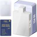 DEDC 100Pcs Set Card Sleeves -50 Semi Rigid Card Holder & 50 Tabbed Sleeves, Perfect Fit Sleeves Trading Card Shipping Supplies