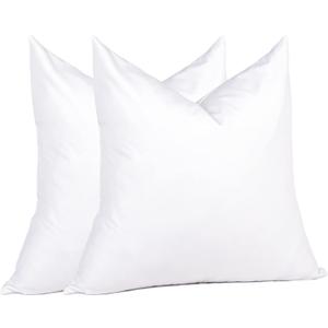 Euro Pillow Inserts 26 x 26 (Pack of 2, White), Down Feather Pillow Stuffer, Premium White Pillows for Bed, Couch, and Cushion (Classic White)