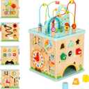 OOOK 5 in 1 Activity Center, Baby Activity Table with 5 Sides Play Features, Large Activity Play Cube