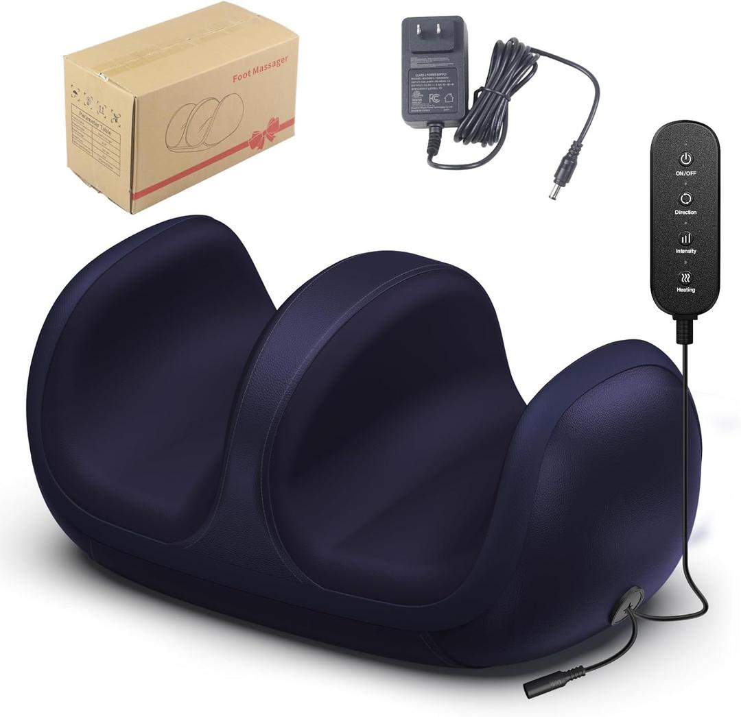 Foot Massager with Heat, Shiatsu Foot Massager for Plantar Fasciitis, Neuropathy, Leg & Feet Massage Care for Home, Office, Gadgets Relaxing Massage Tools Gifts for Mom, Dad, Dark Blue