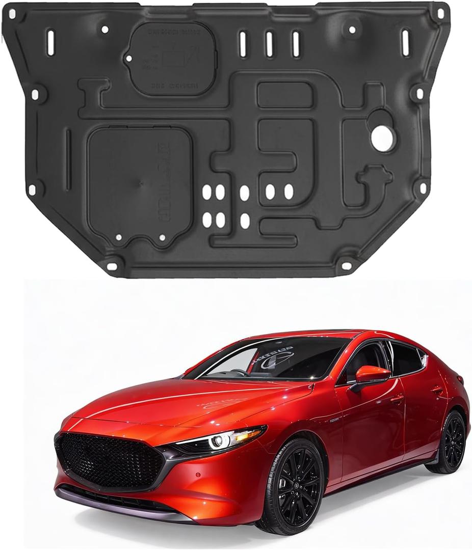Front Engine Splash Shield Fit for Mazda 3 2019 2020 2021 2022 2023 2024, Direct Replacement Engine Splash Guard,Engine Guard for Underbody Protection