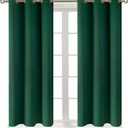 BGment Blackout Curtains for Bedroom - Grommet Thermal Insulated Room Darkening Drapes for Living Room, Set of 2 Panels (38 x 54 Inch, Emerald Green)