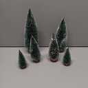6pcs Mini Christmas Trees Decor, Artificial Bottle Brush Tabletop Trees, 4 Size Holiday Decoration for Xmas (Green)