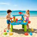 eaacaa Water Table for Toddlers Ages 3-8, 3-Tier Water and Sand Play Table with Accessories for Outdoor Play, Backyard and Beach Activities, Ideal Gift for Boys and Girls