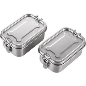Mini Stainless Steel Food Storage Containers Set Small Metal Bento Box with Lid glass snack reusable Food Prep Freezer & Dishwasher Safe | 400 ml | BPA-Free Plastic-Free (2)