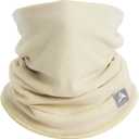 GXCROR Winter Neck Warmer, Reversible Fleece Gaiter Scarf, Windproof Face Mask for Men & Women (Off-white)