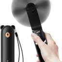 JISULIFE Handheld Fan with 4500 mAh Powerbank Max 37 Hours Runtime, Pocket Portable Battery Operated or USB Powered Folding Personal Fan, 3 Speeds, Gifts for Women Men Kids Gift for Festival (Black)